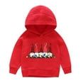 thumbnail image 3 of Haut à Manches Longues Rouge, Chandail à Capuche Imprimé de Noël, 3 of 6