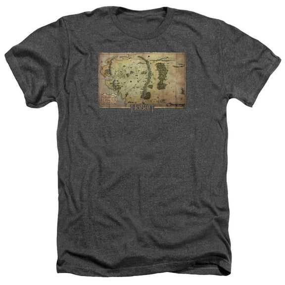 The Hobbit - Middle Earth Map - Heather Short Sleeve Shirt - XXX-Large