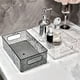 thumbnail image 1 of Cajas de Almacenamiento con Tapa, Caja de Almacenamiento para Baño, Organizador de Cosméticos con Asa y Diseño de Glaciar, Cesta de Plástico para Escritorio, Base Antideslizante, Organizador Multiuso, 1 of 6