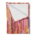 thumbnail image 2 of Modern Soft Flannel Fleece Throw Blanket, Vivid Vibrant Pink and Orange Toned Colored Image in Stripes Lines Shaped Print, Cozy Plush for Indoor and Outdoor Use, 60" x 80", Multicolor, by Ambesonne, 2 of 5