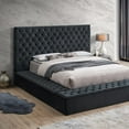thumbnail image 3 of Better Home Products Cosmopolitan Velvet Upholstered Platform Queen Bed in Black, 3 of 4