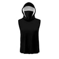thumbnail image 5 of Unisex Summer Sleeveless Hooded Ice Silk Sun Protection Top Shirt With Face Mask, Lightweight Breathable Cooling Sunscreen Cool Casual Tops, Beach Vacation Holiday Gift | CSEONE,Black XL, 5 of 9