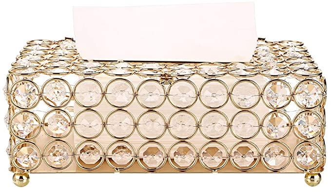 Baoblaze Rectangular Crystal Tissue Box Cover Decorative Toliet Paper Box Crystal Napkin Holder Golden Facial Tissue Holder for Bathroom/Dresser/Night Stand/Desk Baoblaze Rectangular Crystal Tissue Box Cover Decorative Toliet Paper Box Crystal Napkin Holder Golden Facial Tissue Holder for Bathroom/Dresser/Night Stand/Desk