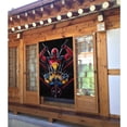 thumbnail image 2 of Cortina de puerta semiopaca de dos piezas con diseño de patchwork de Deadpool y Wolverine, cortinas opacas decorativas para dormitorio, sala de estar, decoración de habitación de niños, 34 x 56, 2 of 7