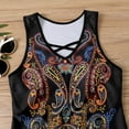 thumbnail image 4 of ibuvkizy Tankinis Swimsuits for Women Loose Modest Two Piece Bathing Suits Women Conservative Print Strappy Back Set Swimsuits Swimdress Bikini Sets for Women's Plus Size, 4 of 6
