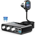 thumbnail image 1 of CEHVOM 154W 9 In 1 Car Charger Adapter PD 3 Socket Lighter Splitter Charge Independent Switches Outlet Clearance, 1 of 8