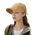 thumbnail image 2 of Spencer Sun Hats for Women Wide Brim Beach Hat Ponytail Summer UV Foldable Vacation Essentials Outdoor Sports Cap, Khaki, 2 of 10