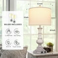 thumbnail image 3 of Cinkeda Farmhouse Touch Table Lamps with USB Ports AC Outlet Modern 3 Way Dimmable Resin Bedside Nightstand Lamp Set of 2 for Living Room Bedroom, 3 of 7