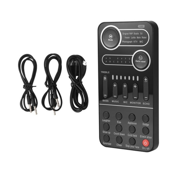 Voice Changer Mini Sound Card Set Portable Multi Voice Effects External Sound Card For Phone PC Live Broadcast