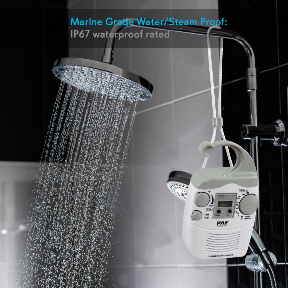 shower clock radio bluetooth