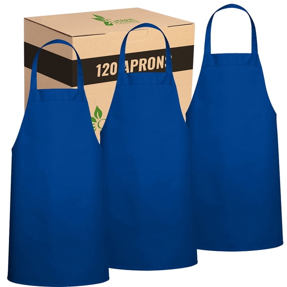 Delantal de chef GREEN LIFESTYLE impermeable azul real paquete de 120