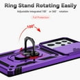 thumbnail image 5 of Galaxy S21 Ultra Kickstand Armor Case with Slide Camera Lens Protection Cover Built-in 360° Rotate Ring Holder Stand Magnetic Military Shockproof Phone Cover Case for Samsung Galaxy S21 Ultra,
Purple, 5 of 8