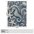 thumbnail image 4 of YANMS Ocean Life Coastal Throw Blanket: Soft Plush Velvet Calming of Blues Beige on White, Accent for Sofa Couch Chair Bed or Dorm (Coastal Shells), 4 of 6