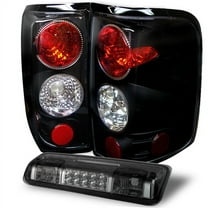 AKKON - For 04-08 Ford F-150 F150 Styleside Pickup Truck Black Bezel Tail light Smoked Led 3rd Brake light Set