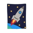 thumbnail image 7 of DouZhe Ultra-Soft Micro Fleece Lightweight Flannel Bed Blanket, Space Spacecraft Rocket Print Cozy Warm Throw Blankets, 50"x40", 7 of 7