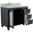 thumbnail image 5 of Trento 43" Solid Wood Vanity with Left Oval Sink in Gray/Gray Granite Stone, 5 of 15