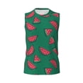 thumbnail image 6 of Lsque Watermelon Print Men's Cotton Blend Sleeveless Muscle Shirts (S-3XL)- Moisture Wicking, Odor Protection, UPF 30+,Small, 6 of 8