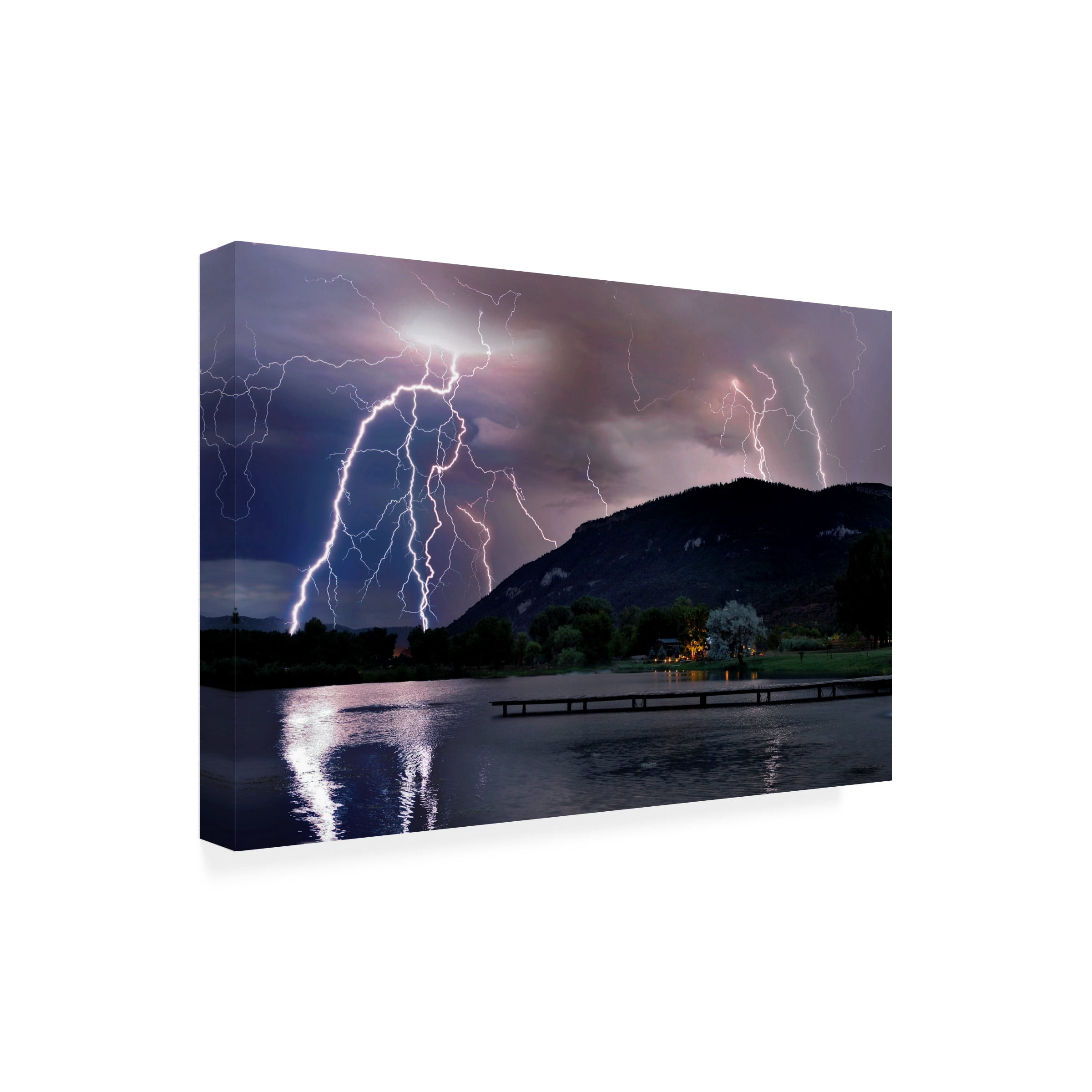 Trademark Fine Art Mike Jones Photo Lightning Campground Canvas Wall Art - 16x24