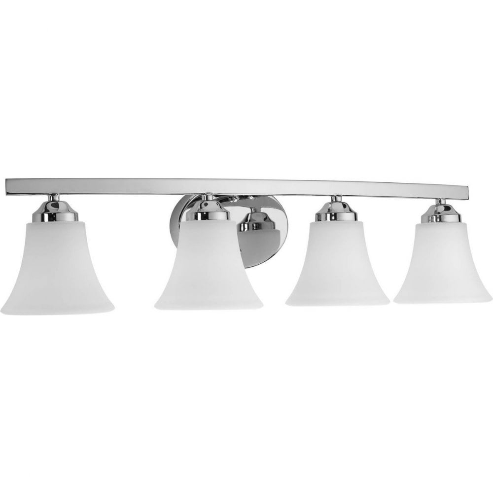 Adorn Collection Four-Light Polished Chrome Etched Glass Traditional Bath Vanity Light