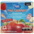 thumbnail image 1 of Great Value Fruit Launchers Unsweetened Apple Strawberry Fruit Snack, 1 of 4