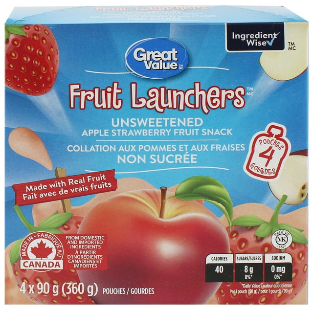 Great Value Fruit Launchers Unsweetened Apple Strawberry Fruit Snack