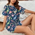 thumbnail image 4 of Honeii Dinosaur for Women's Summer Pajama Set featuring Soft Short Sleeve Shirt & Matching Bottoms with Convenient Pockets for Relaxed Home Wear-Small, 4 of 6