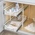 thumbnail image 6 of Household Essentials Glidez Multipurpose Powder-Coated Steel Pull-Out Storage Organizer with Plastic Liners for Under Cabinet - 2-Tier Dual-Slide - Fits Standard Size Cabinet, White, 6 of 11