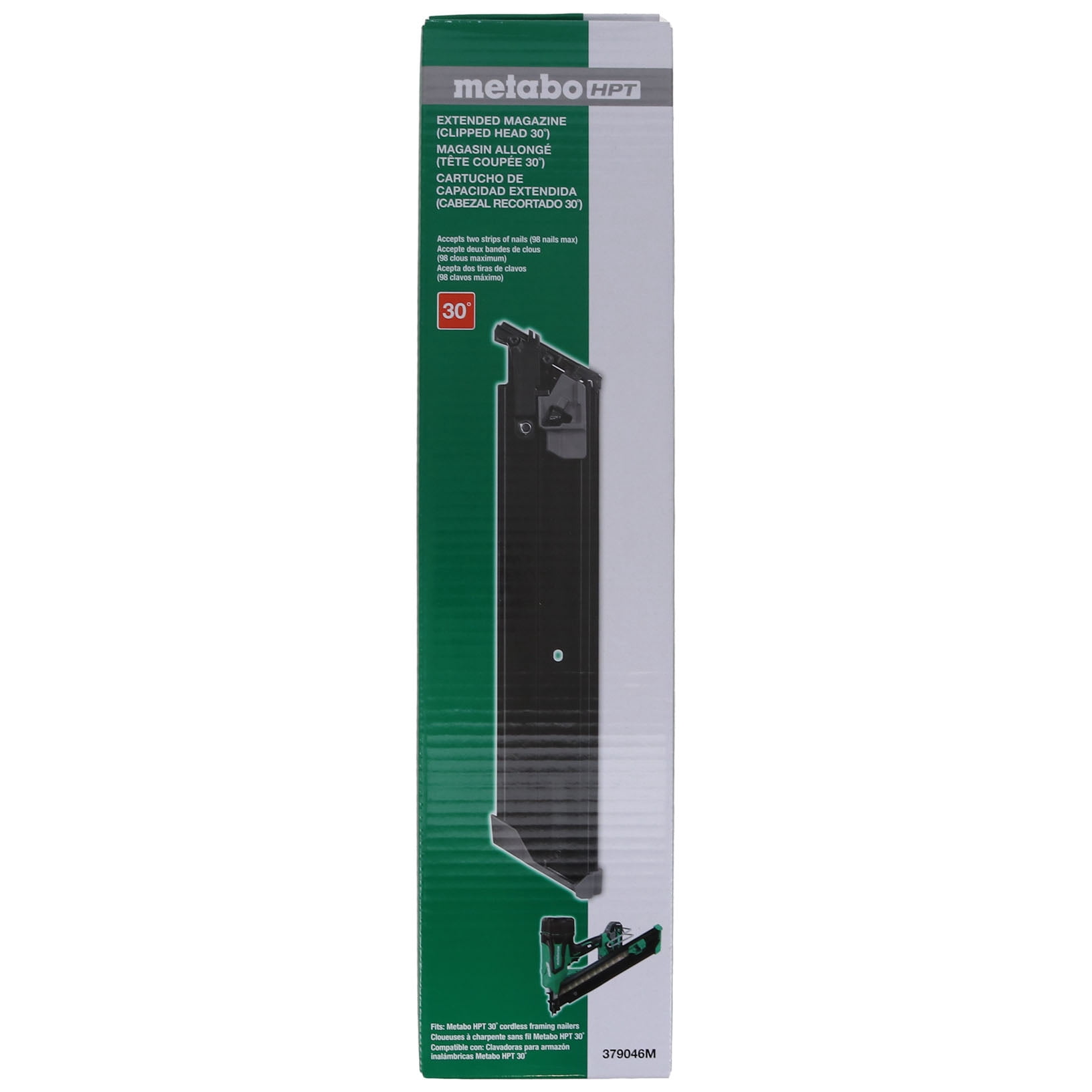Metabo HPT 379046M Extended Magazine for 30 Degree Clipped Head Cordless Framing Nailers Fits (2-Pack)