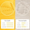 thumbnail image 3 of Exclusivo Mezcla Bed Quilt Set Queen Size for All Seasons, Stitched Pattern Quilted Bedspread/ Bedding Set/ Coverlet with 2 Pillow shams, Lightweight and Soft, Yellow, 3 of 7