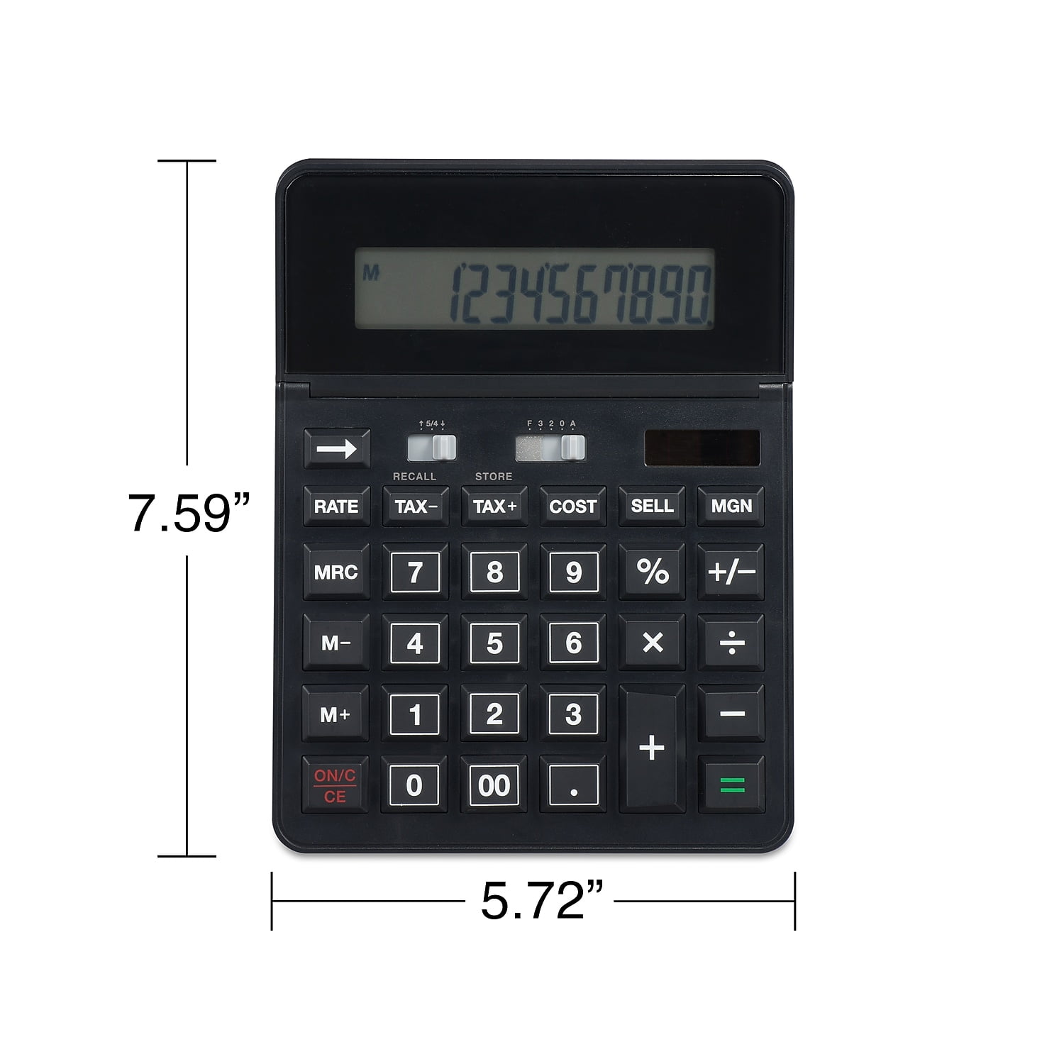 Staples 12-Digit Solar and Battery Basic Calculator Black (TR290/ST290-CC)