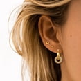 thumbnail image 3 of Lancharmed Gold Plated Cute Earrings for Womens,Knife Pin Hollow Tube Zircon Bezel Earring Sister Birthday Gifts, 3 of 7