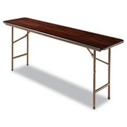 Wood Folding Table Rectangular 72w x 18d x 29h Walnut Sold as 1 Each 25PACK Total 25 Each