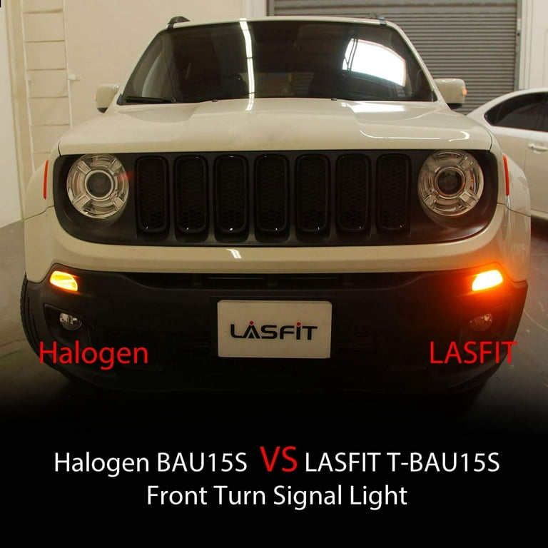 LASFIT PY21W BAU15S LED Bulb 12496 Amber CANBUS Error Free Anti Hyper Flash  LED Turn Signal Lights 28W 2600LM, Plug and Play(2 pack)