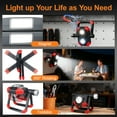 thumbnail image 5 of FiveBox Magnetic Rechargeable LED Work Light, 2500LM Ultra-Light Bright Foldable Portable Flood Light with 360° Rotation Stand, 5 Modes Flashlight Spotlight for Car Repairing Camping Emergency, Red, 5 of 7