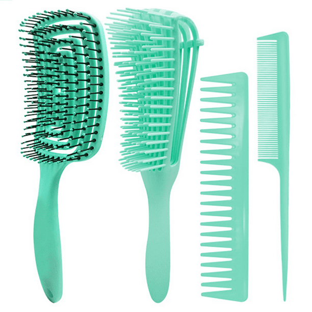 Juego de cepillos para el cabello para hombres y mujeres, juego de peine y cepillo para el cabello, cepillo para niños pequeños, ideal para cabello húmedo o seco, no más enredos Cepillo para cabello largo, grueso y rizado de forma natural Ormromra CPB-US-HPP157-2
