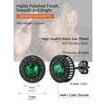 thumbnail image 5 of PROSTEEL Sterling Silver Stud Earring with May Emerald Birthstone Viking Runes Round Cubic Zirconia Earring Hip Pop Punk Jewelry Gift for Son, Black, 5 of 6