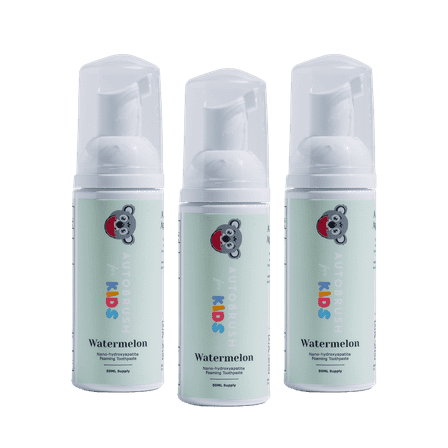 AutoBrush Kids Fluoride-Free Foaming Toothpaste Watermelon Flavor (3 Pack)