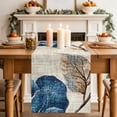 thumbnail image 2 of Table Runners 70 Inches Long Dress Scarves, Blue Flowers Farmhouse Coffee/Dining/Kitchen Table Decor, Holiday Table Runner, Spring Floral Brown Leaves Botanical Retro Beige 13x70 Inch, 2 of 9