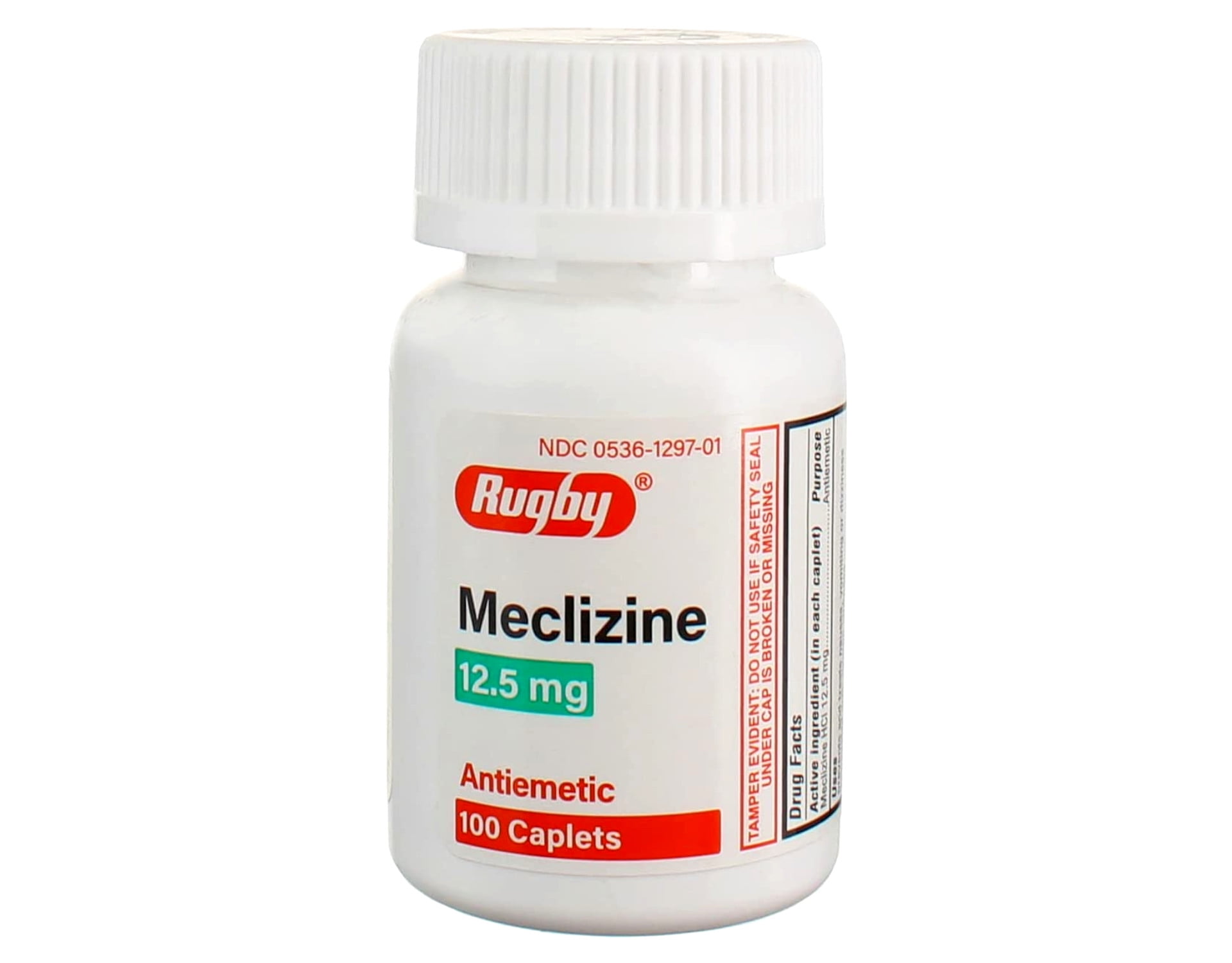 Rugby Meclizine HCl, USP Antiemetic Caplets, 12.5 mg, 100 Count
