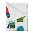 thumbnail image 2 of Construction Soft Flannel Fleece Throw Blanket, Style Vehicles and Heavy Equipment Forklift Earthmover Excavator Mixer, Cozy Plush for Indoor and Outdoor Use, 50" x 60", Multicolor, by Ambesonne, 2 of 5