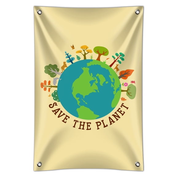 Save The Planet Illustration Conservation Home Business Office Sign