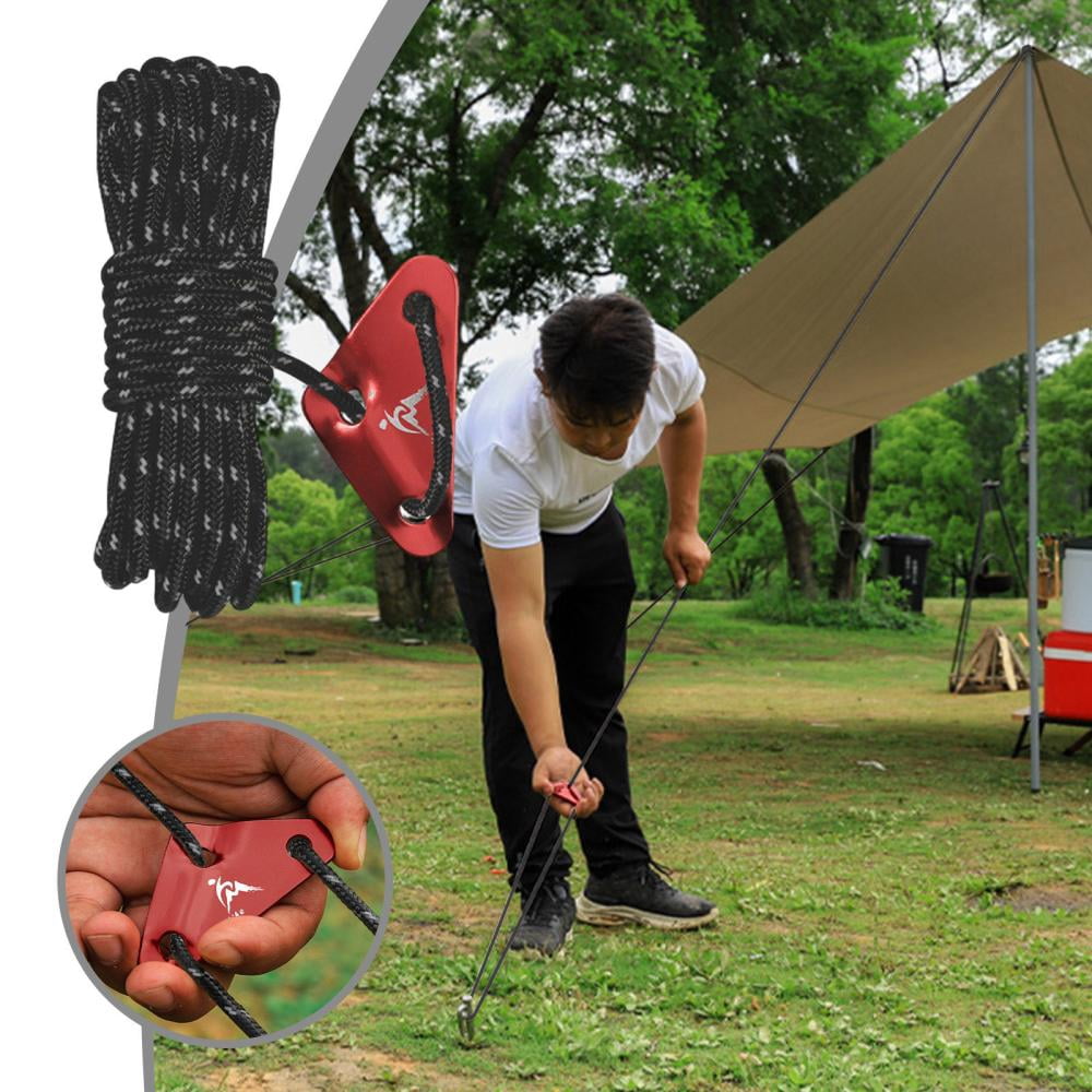 Feltree Outdoor Windproof Rope Tent Rope Reflective Rope Rope Fixed Tied Rope Camp Adjustment Rope Thickened and Lengthened with Adjustment Buckle 5 Meters