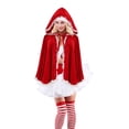 thumbnail image 2 of Christmas Hooded Cloak Red Cape Women Short Shawl Outfit Accessories for Christmas Party, 2 of 7