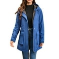 thumbnail image 3 of Fengqque Women’s Fashionable and Comfortable Waterproof Ski Jacket Hood Windproof Fleece Parka Rain Jackt Winter Coat Blue L(L), 3 of 8