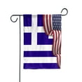 thumbnail image 3 of Flag Waving American Flag Greek Greece U.S.A Friendship Patriotic Proud Garden Flag, Double-Sided Decorative Outdoor Flag, Polyester Yard Flag 12 x 18 in, 3 of 5