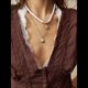 thumbnail image 5 of Blusa de Encaje con Cuello en V para Mujer, Corta, Fruncida, Ropa de Verano para Vacaciones Marrón XL, 5 of 10