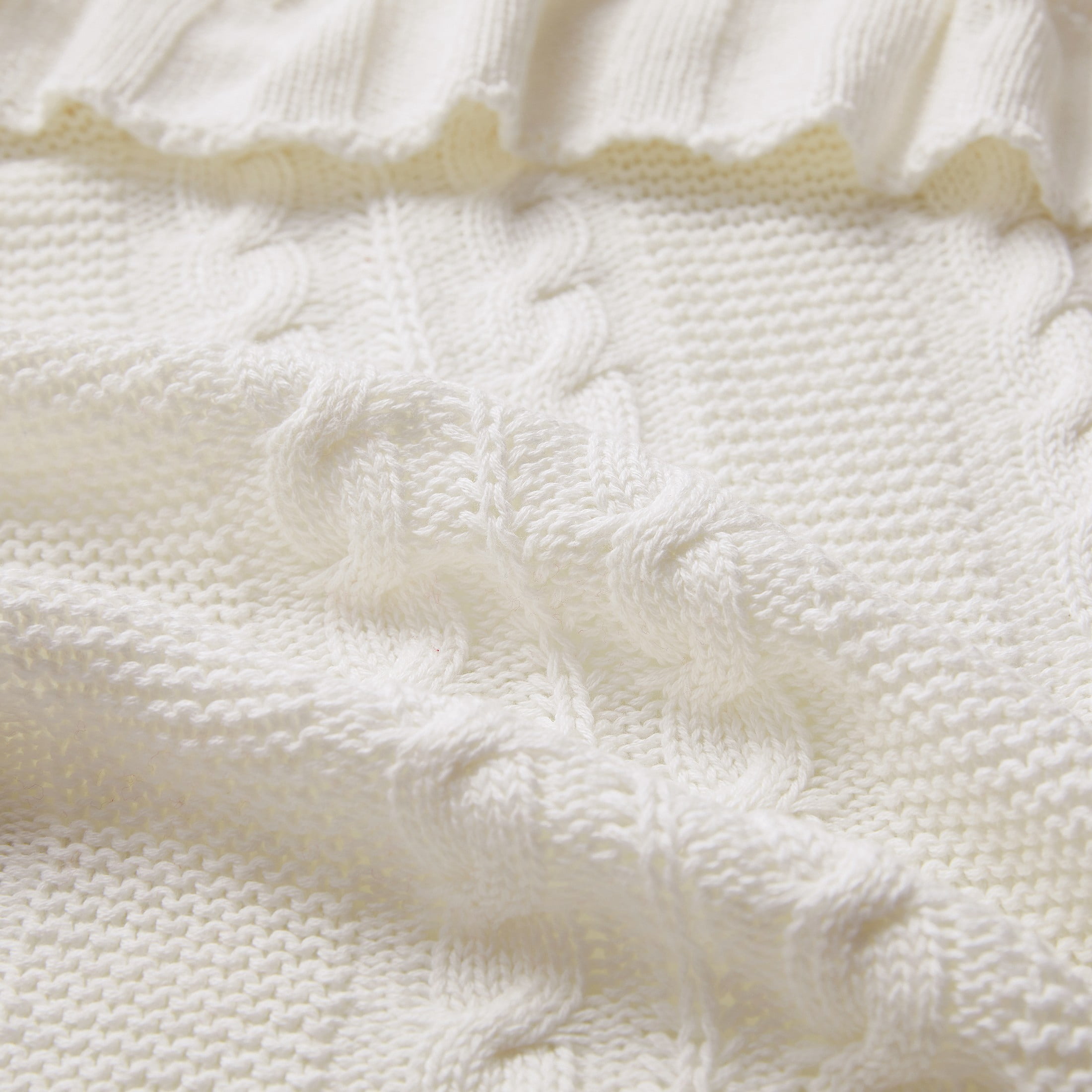 VCNY Home Dublin Ivory Cable Knit Cotton Throw, 50" x 70"