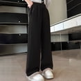 thumbnail image 4 of Otqutp Fleece Lined Sweatpants for Girls Elastic High Waist Wide Leg Baggy Joggers Pants Winter Casual Athletic Pants, 4 of 7