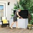 thumbnail image 6 of Dextrus Extra Large 230 Gallon Outdoor Storage Deck Box for Patio Cushions, Yard Implements, and Sports/Pool Gear, Durable Weatherproof Resin, Secure Locking Mechanism (Black&White 2), 6 of 7