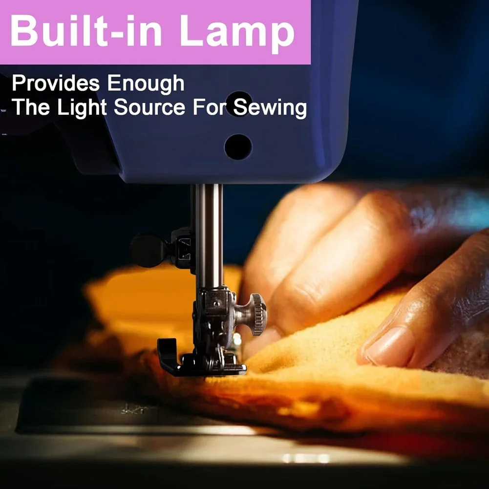 Portable Sewing Machine for Beginners, Mini Electric Sewing Machine with 12 Stitches, Presser Foot & Pedal – For Household Crafting, Mending & Overlock, Easy to Use